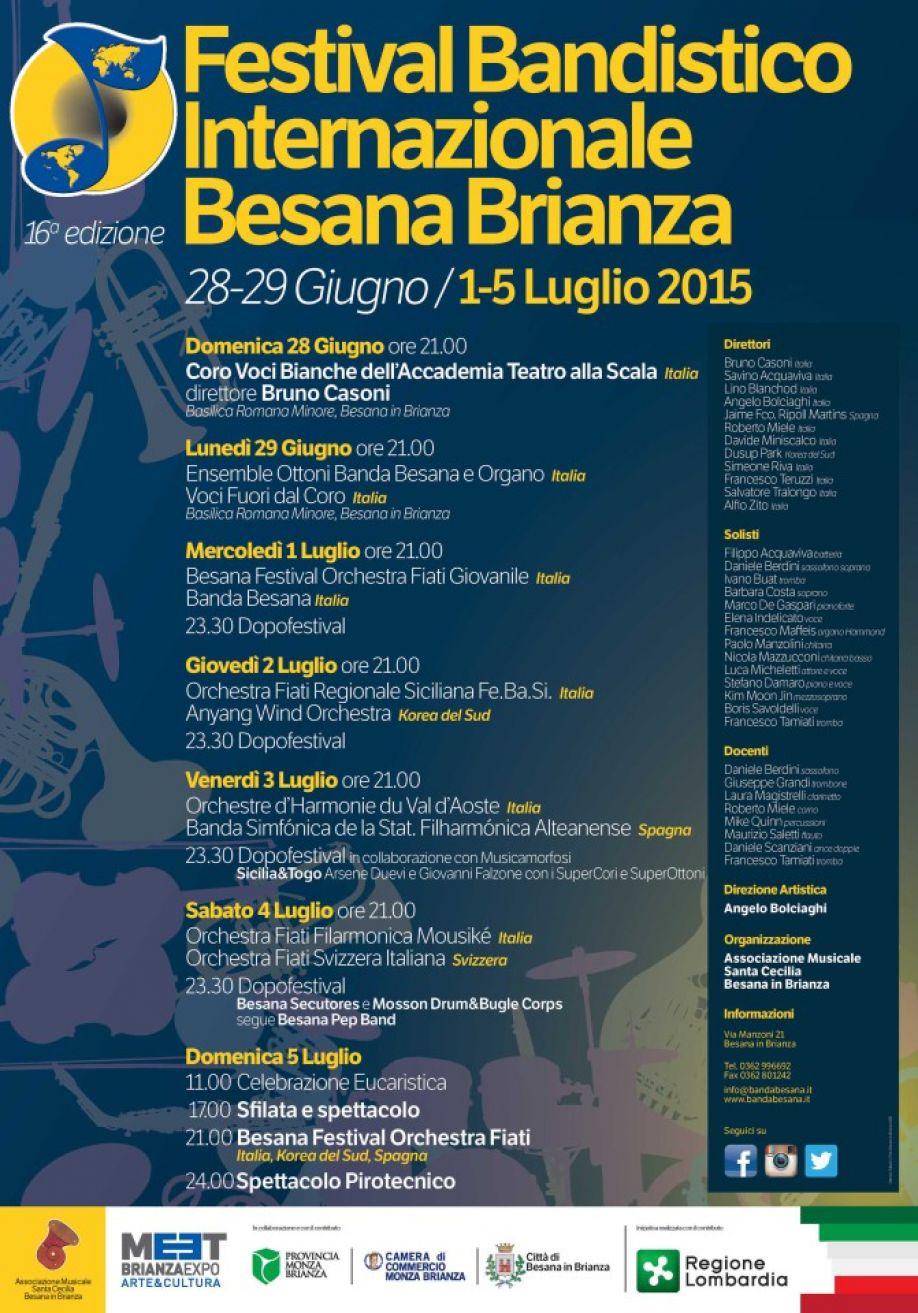 Festival Bandistico Internazionale – BESANA BRIANZA 1-5 luglio 2015