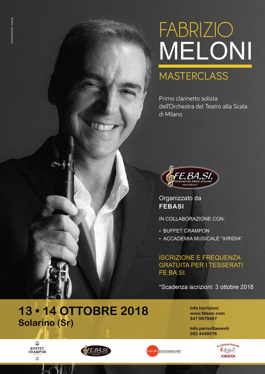 Masterclass di Clarinetto – docente: M° Fabrizio Meloni