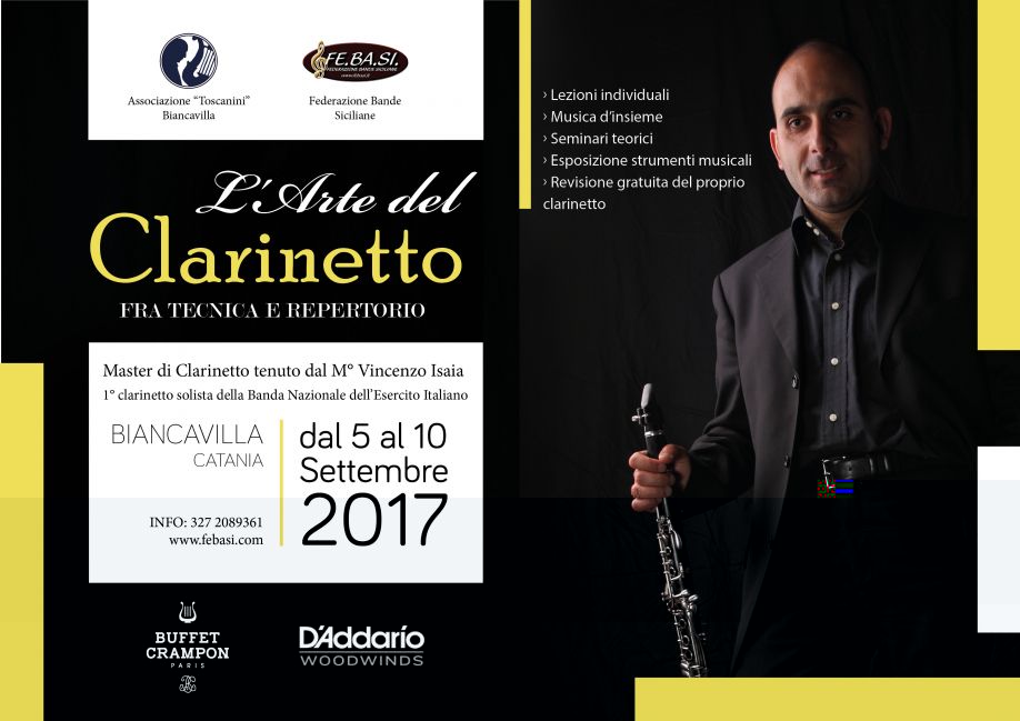 MASTER DI CLARINETTO con il M° Vincenzo Isaia.