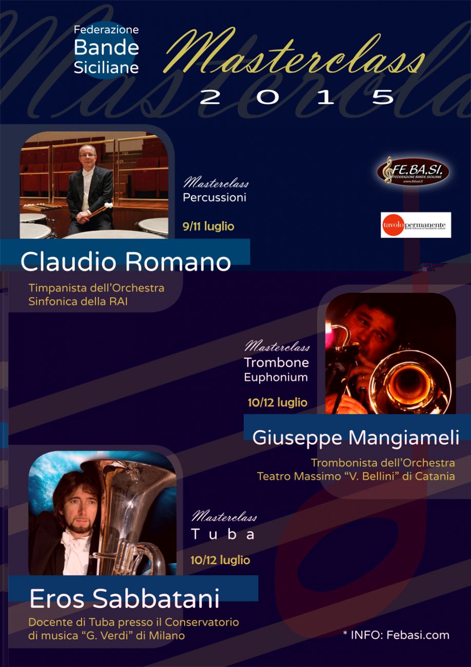 FEBASI – MASTERCLASS 2015 – Trombone, Eufonio, Tuba e Percussione