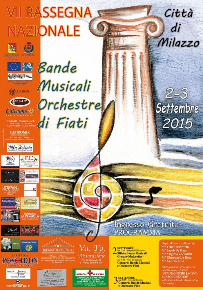 RASSEGNA NAZIONALE PER BANDE MUSICALI – MILAZZO (ME) 1-2-3 settembre